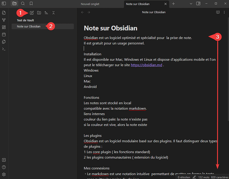 1. Obsidian - Créer une première note
